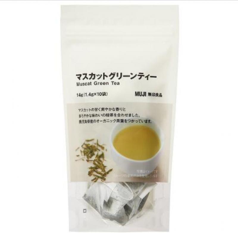 无印良品 提子绿茶14ｇ（1.4gx10袋 ）マスカットグリーンティー