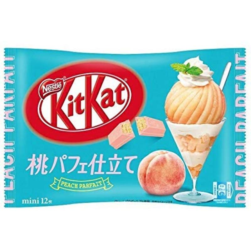 NESTLE雀巢 KitKat奇巧巧克力威化夹心饼干 桃子芭菲味 mini12枚入
