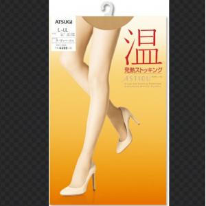 日本原装ATSUGI 发热厚木连裤袜超弹提臀塑身纤细美腿肤色丝袜433《温系列》黄色包装L-LL 只有6双