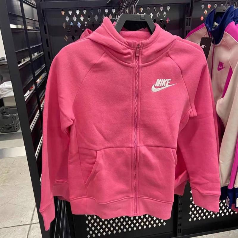 奥莱代购：NIKE 耐克儿童粉红色拉链连帽外套BV2712-684（断货退款）