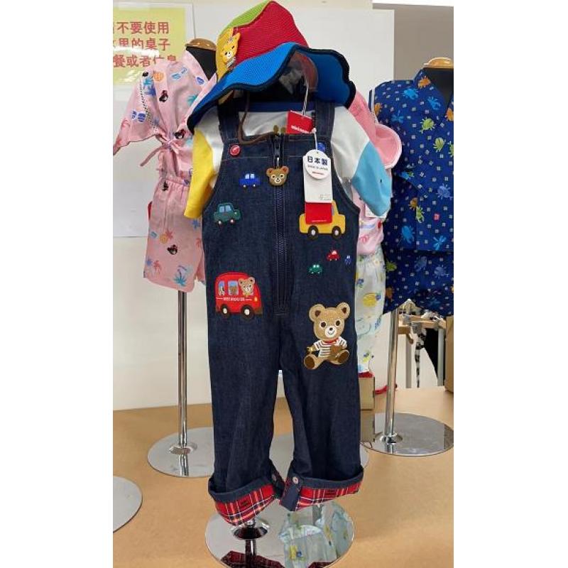 特价：MIKIHOUSE 牛仔色小汽车带拉链儿童婴儿背带裤 10-3333-388（33）（断货退款）