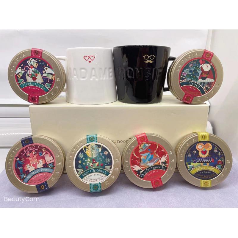 Afternoon Tea 陶瓷杯情侣对杯/黑白配（随机送小罐茶叶2盒）