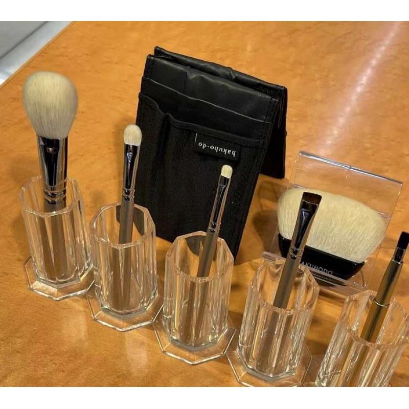 代购：白凤堂 化妆刷套装 黑色6把 带刷包