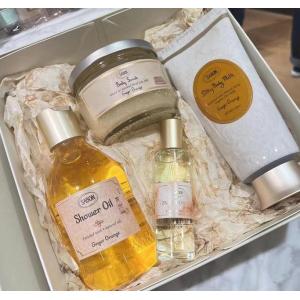 代购：SABON GINGER ORANGE姜橙身体护理套装 沐浴油（沐浴露）300ml+磨砂膏320g+身体乳200ml+香水30ml（不可EMS和plus路线）