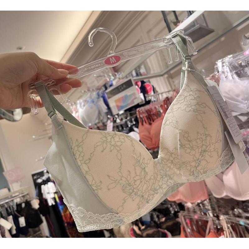 特价：华歌尔WOCOAL DATE系列 绿色白色小清新蕾丝内衣文胸  MB4013 OV（断货退款）