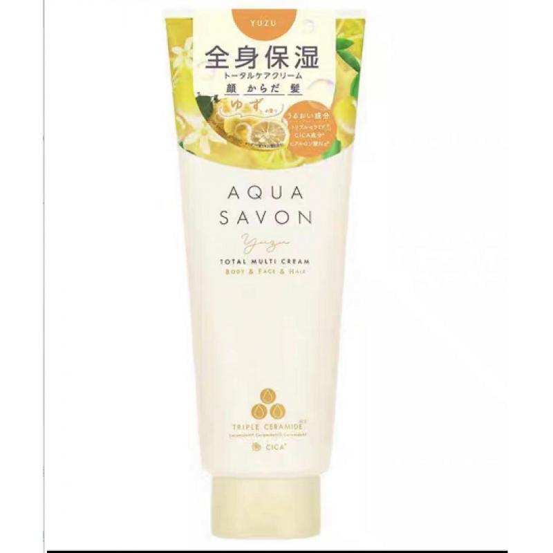 日本aquasavon 限定新品柚子全身保湿身体乳（脸.身体.头发都可用）230g
