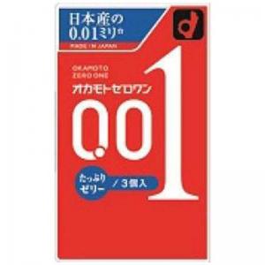 特价：冈本安全套避孕套0.01 润滑剂增量版/1盒3个入（日期到2024.12月）