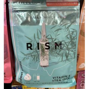 日本RISM 时钟面膜 绿色 茶树维他命E面膜 8片入