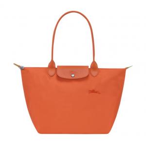 《入库后提交包邮专线》代购：LONGCHAMP珑骧 Le PliageGreen环保面料 大号长柄单肩包饺子包 胡萝卜色（断货退款）