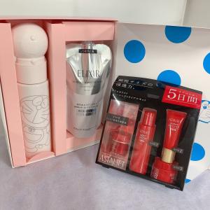 特价套装：资生堂怡丽丝尔ELIXIR150周年限定款 哆啦A梦联名2号保湿滋润美白系列 化妆水本体170ml+替换装150ml套装 +送ASTALIFT小样套盒*1