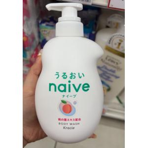 肌美精Kracie naive 新款按压泡沫式沐浴露 530ml（桃子味）