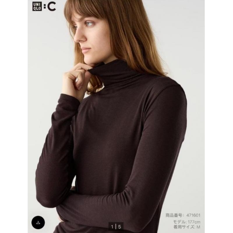 限时特价：优衣库UNIQL HEATTECH EXTRA WARM混纺含羊绒高领T恤长袖秋衣女款 多色可选（471601）（缺货退款）