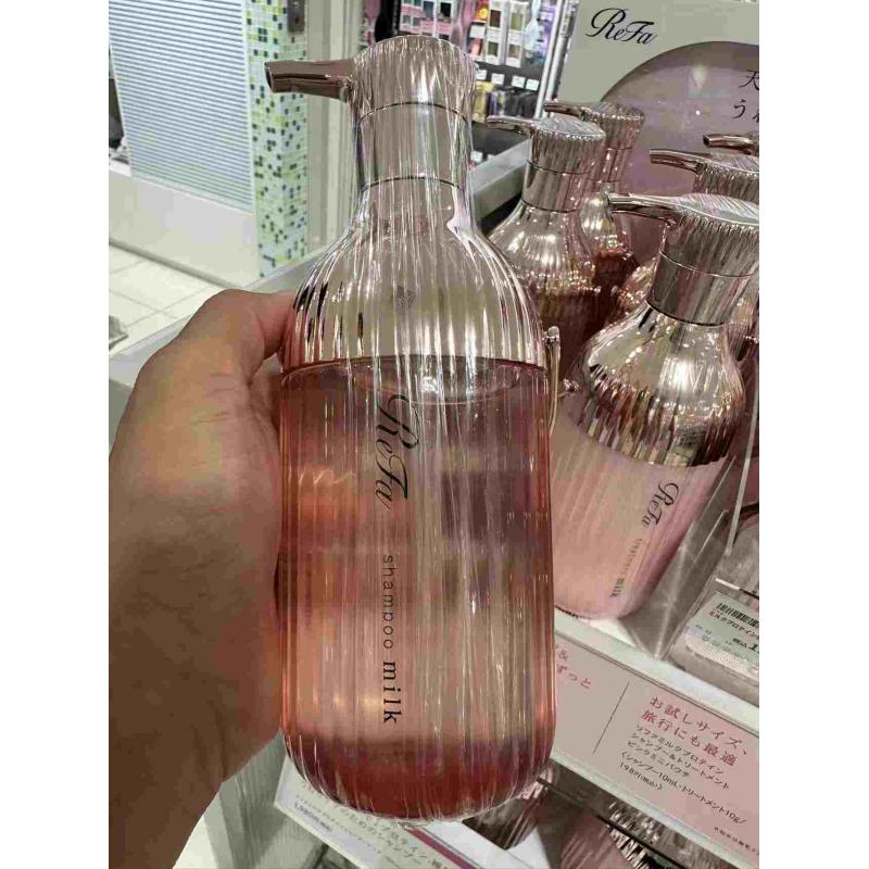 日本refa 无硅牛奶蛋白质洗发水 粉色蓬松柔顺 适合细软塌发  500ml