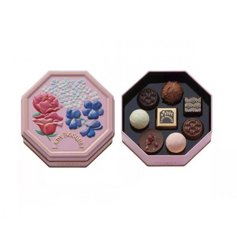 Morozoff 情人节限定 粉色女士花束铁盒包装 花朵巧克力 8个入（缺货退款）（可以发包税）