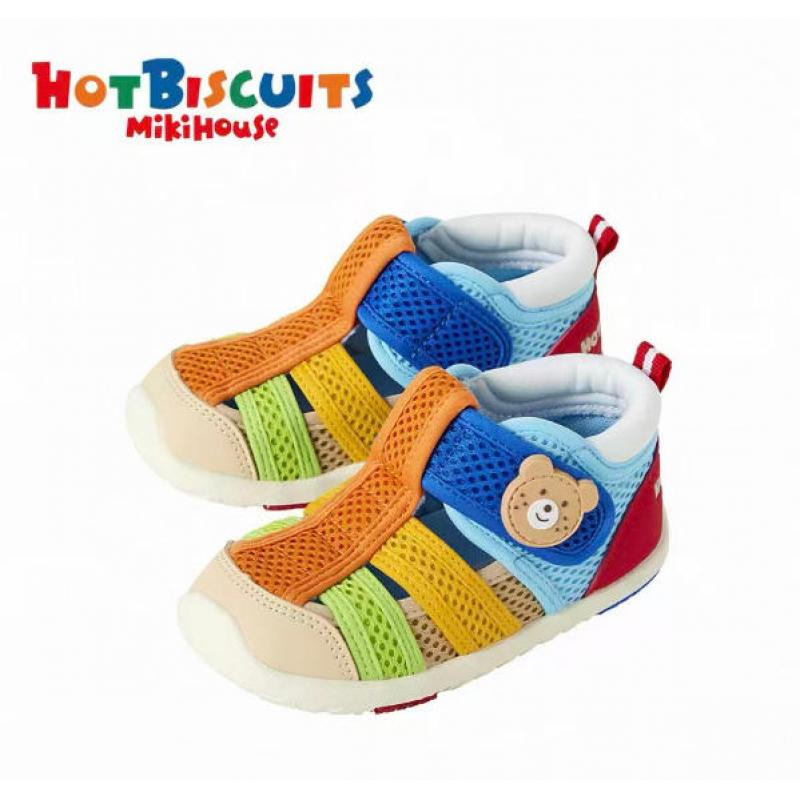 代购：MIKIHOUSE HB网面涉水鞋二段凉鞋 拼色小熊 多尺码可选（72-9303-147）