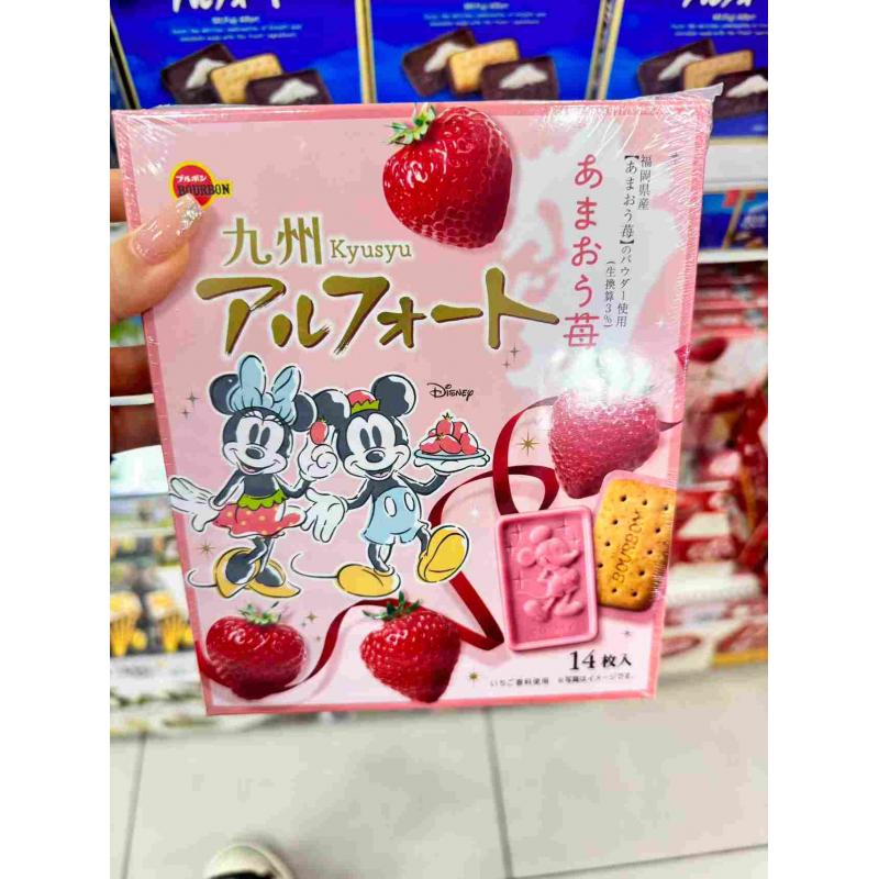 布尔本Bourbon 迪士尼联名帆船巧克力饼干 九州草莓味 14枚入（只能发邮政）