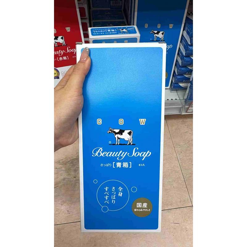 日本COW 牛乳石碱牛奶香皂 蓝色清爽款 85g*6个入