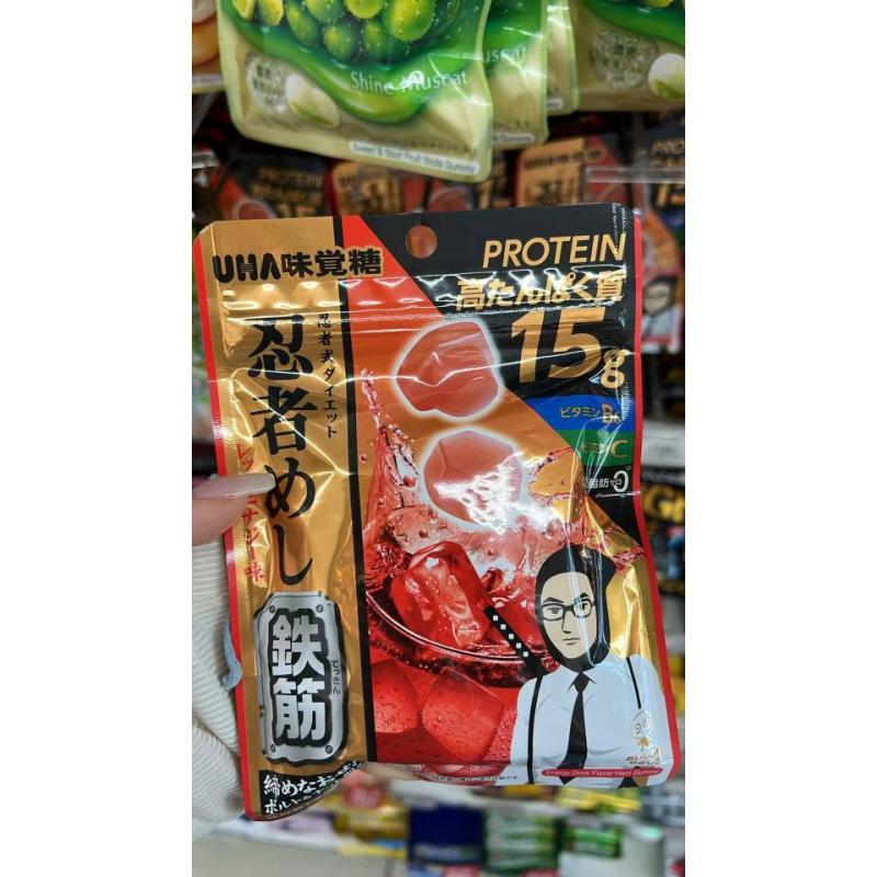 UHA味觉糖 忍者眼镜软糖 铁筋 红色能量饮料味软糖 82g