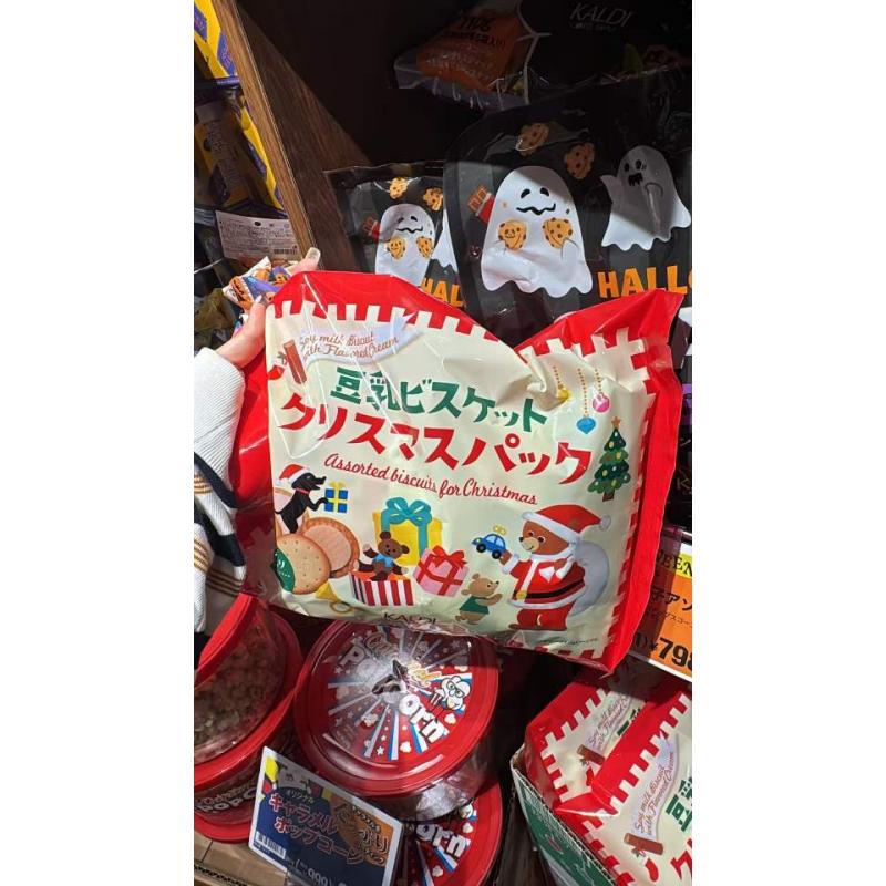 KALDI 圣诞节期间限定 豆乳夹心饼干 焦糖奶油夹心&草莓奶油夹心 24枚入（缺货退款）